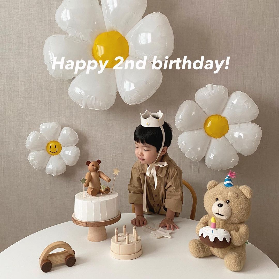 白色太阳花小雏菊铝膜气球