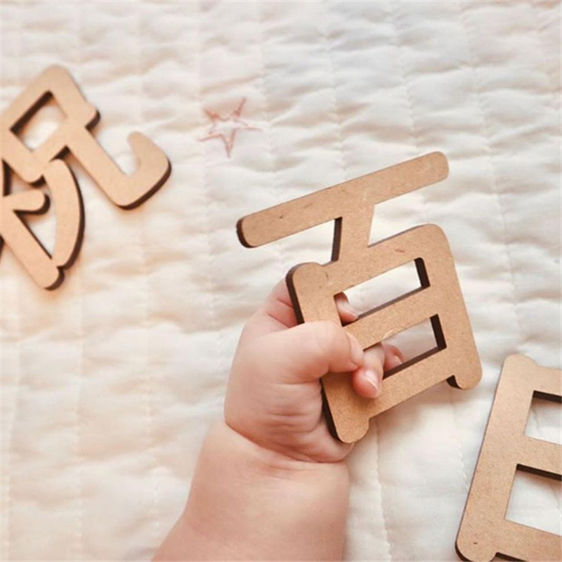 INS日式祝百日木质字母一百天宝宝拍照道具派对满月宝宝装扮用品