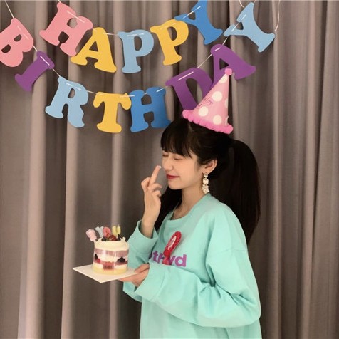 生日快乐无纺布派对拉旗