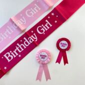 Boy girl 韩式 Birthday 生日礼仪带男孩女孩儿童派对胸章肩带套装