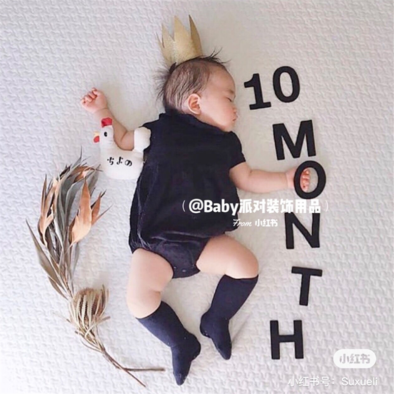 month宝宝月份拍照old字母卡片