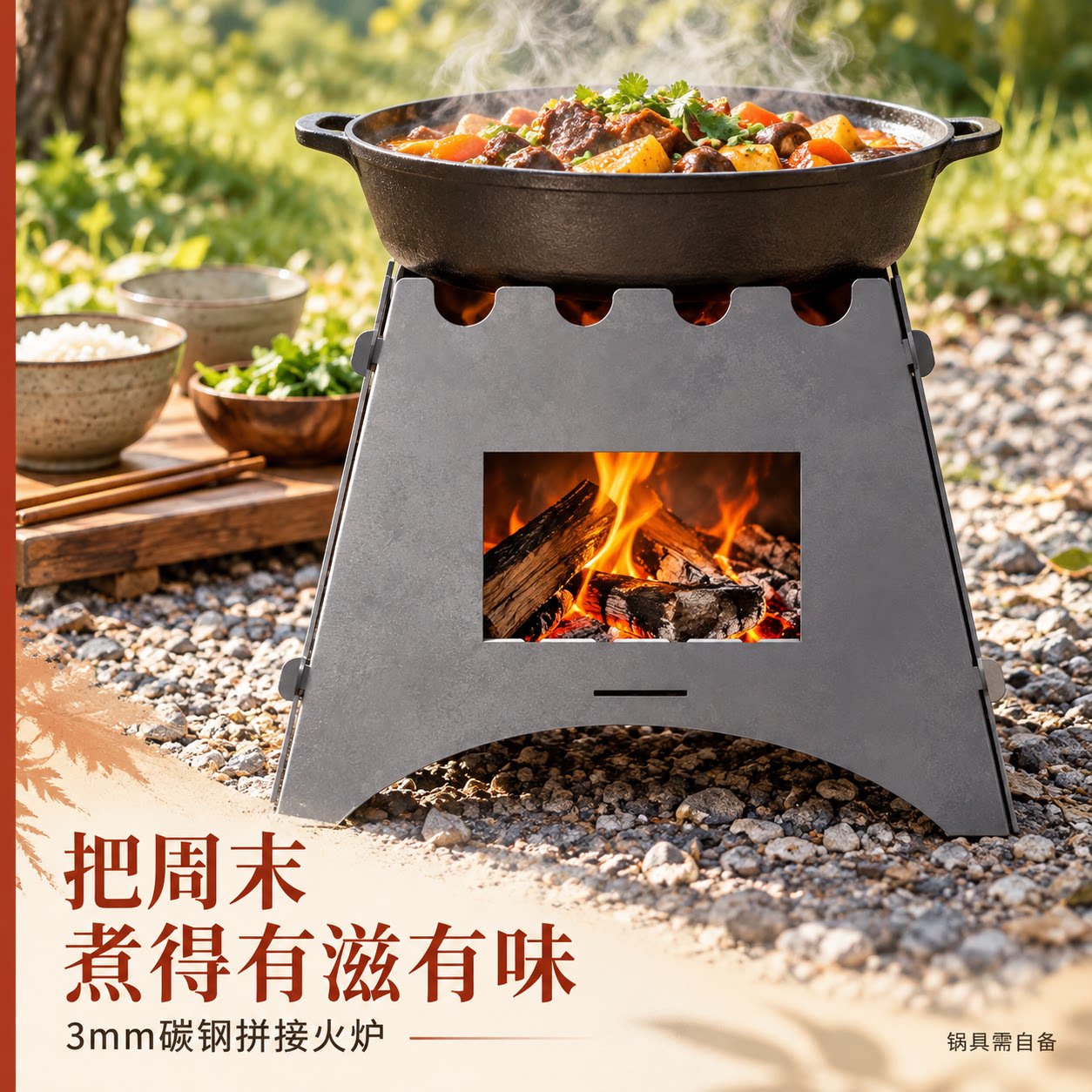户外折叠式木炭炉具野餐烧烤炉焚火台便携露营火堆焚火架多功能