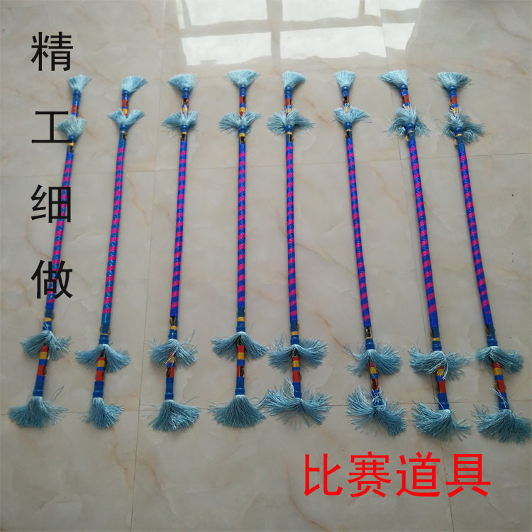 莲厢铜钱棍打连响钱杆舞霸王鞭花棍莲湘棒竹钱杆九子鞭比赛道具