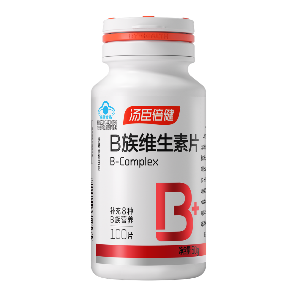 汤臣倍健B族维生素片100片 含VB1 B2 B6 B12 复合补充8种B族营养