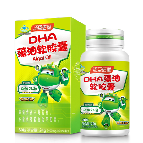 汤臣倍健DHA藻油软胶囊60粒 海藻油植物DHA 儿童青少年学生 - 封面