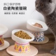 陶瓷猫碗大口径保护颈椎斜口高脚单碗猫粮碗猫咪食盆饭盆宠物用品