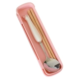 Милые палочки для еды из нержавеющей стали, ложка, посуда, детский комплект для школьников, портативная коробка для хранения