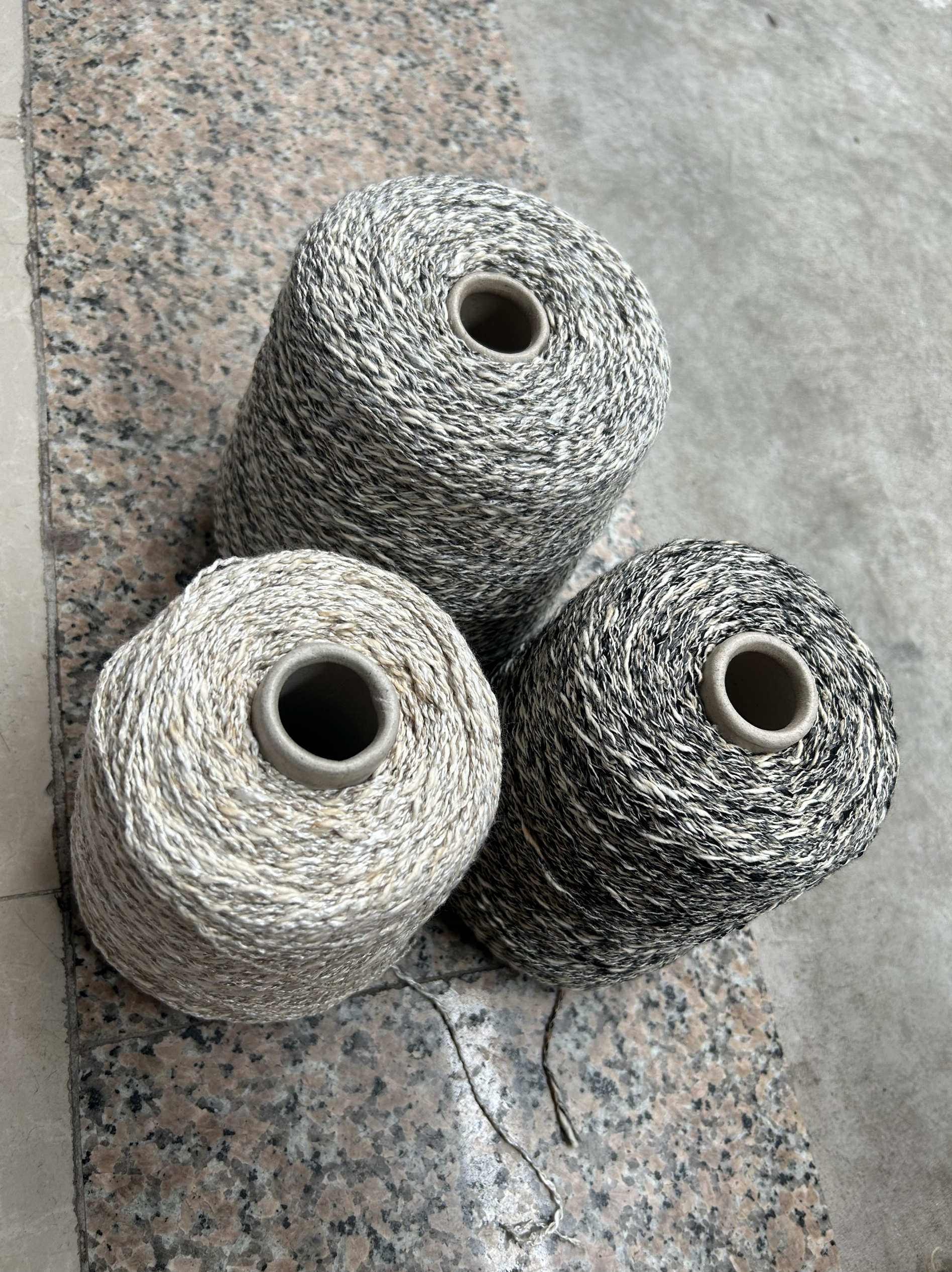 意大利进口棉麻线波浪线 粗细不均 手工编织中粗线钩针毛衣线