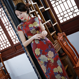 日常传统复古改良气质优雅旗袍长款夏季2026新款中年妈妈老上海女