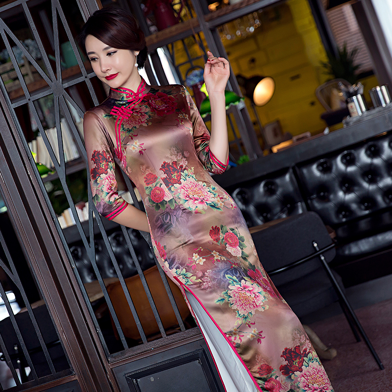 七分袖优雅风春秋老上海民国旗袍