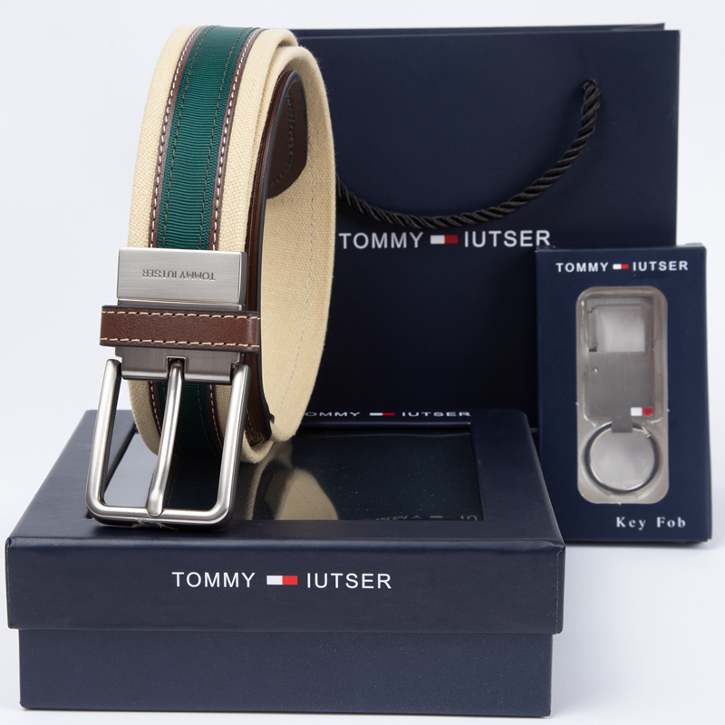 汤米TOMMY通用帆布皮带牛皮材质