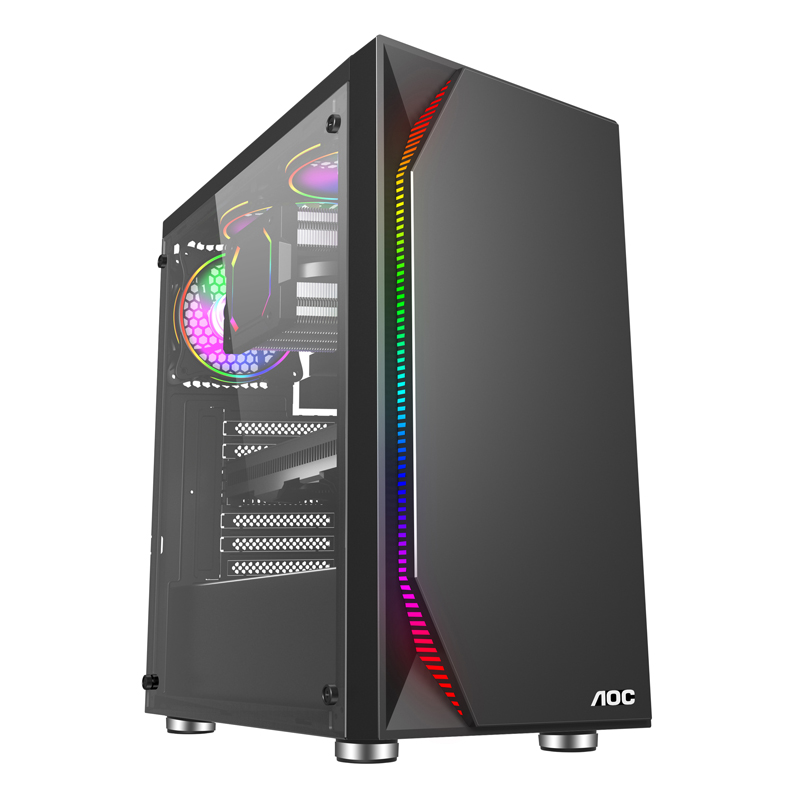 电脑机箱AOCRGB灯效钢化玻璃