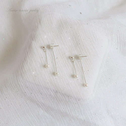 珍珠耳钉ameow小巧气质中长款