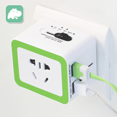 全球通用转换器出国旅行多国适用欧英德日美标双USB万能插座便携