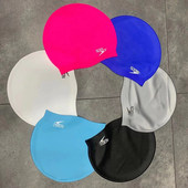 欧美外贸sped游泳帽短发硅胶纯色弹力舒适护耳防水男成人儿童通用