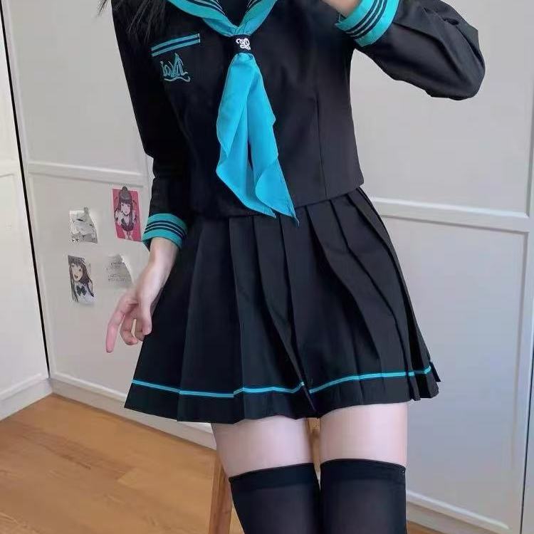 日系动漫初音少女学生长袖套装夏