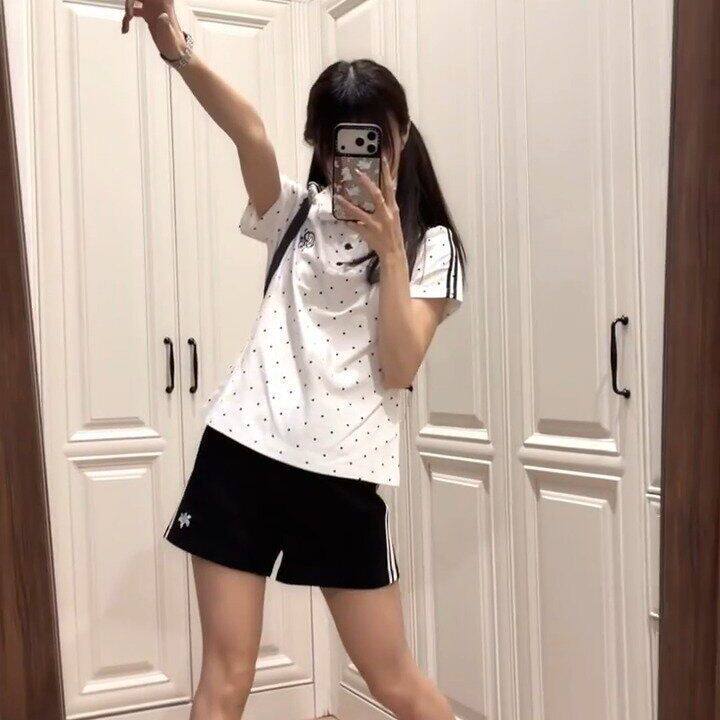 青春活力少女风短袖polo衫jkT恤上衣女短袖短裤休闲运动制服套装