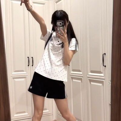 夏季JK学院风短袖polo衫短裤套装