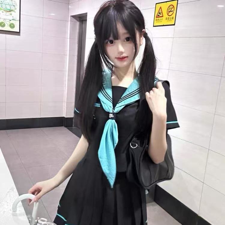 日系动漫感初音少女绿短袖套装夏