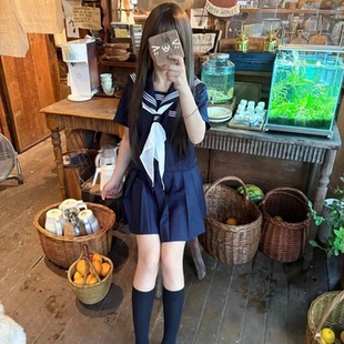 【反派不中二】正统改良绀三本JK制服基础款学院风校供中间水手服