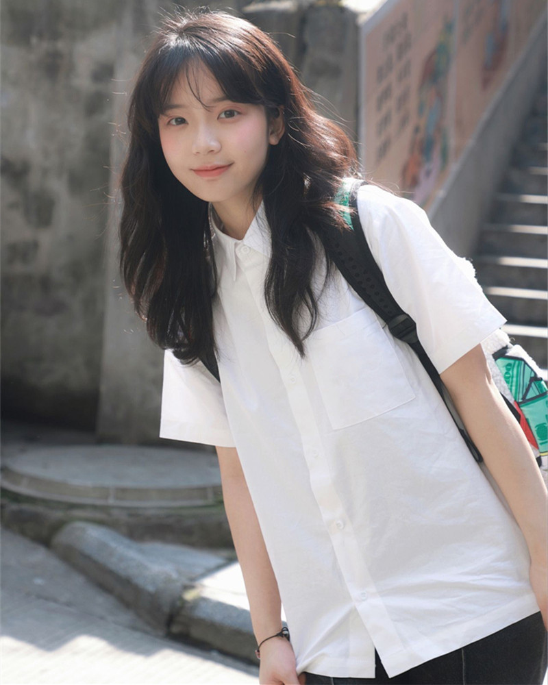 白衬衫女夏短袖学院风学士服内搭日系jk制服白色学生上衣百搭衬衣