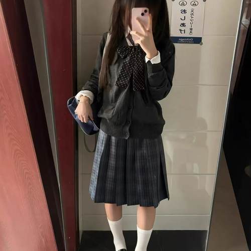 外套日系学院风针织春秋外搭全套