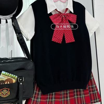 校供感JK制服针织黑色马甲基础款