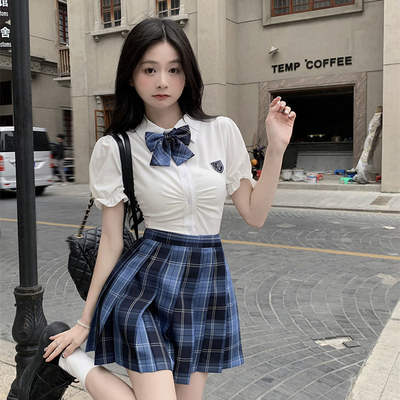 衬衫女短袖泡泡袖衬衣设计感小众