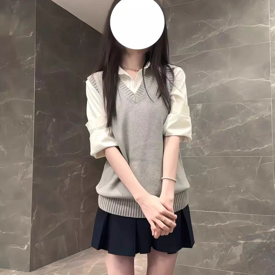 JK马甲原创正版日系学院毛线针织