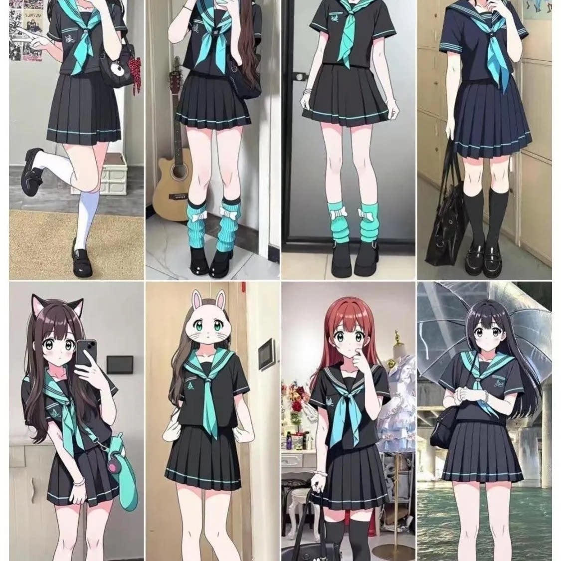 原创【青本绘】轻音少女JK水手服日系校供学院风基础款制服裙套装