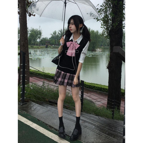 粉雾海JK制服秋季学院风四件套