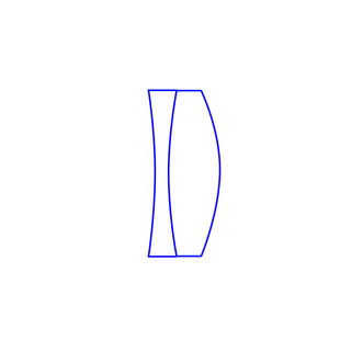 直径23mm 凹凸胶合光学消色差玻璃透镜编号Z580 焦距148mm