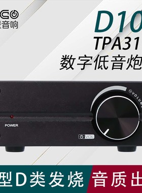 D100 TPA3116数字D类发烧家用HiFi单声道低音炮机超英飞凌MA12070