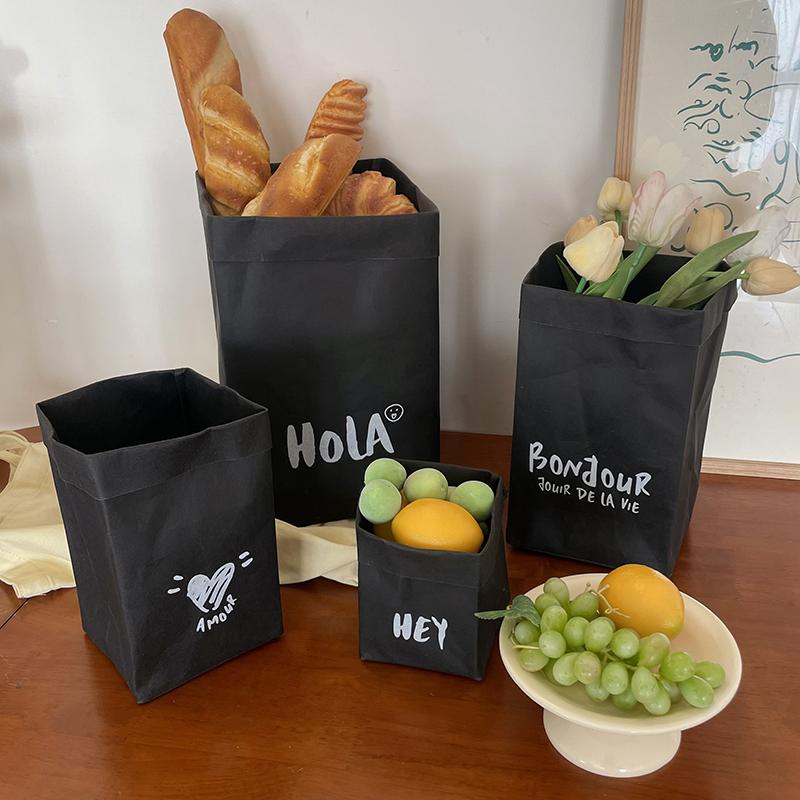 日式可水洗牛皮纸加厚食品级收纳袋厨房冰箱果蔬花盆包装袋可定制