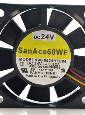 原装三洋 9WF0624H7D04 6CM 6015 24V 0.12A 3线 发那科FANUC风扇