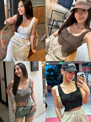 短款无袖打底通勤背心