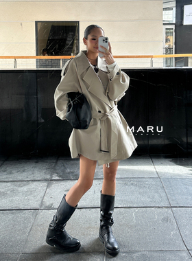 丸丸Maruco 09/09 20:00PM  进口面料！好版型中长款廓形风衣外套