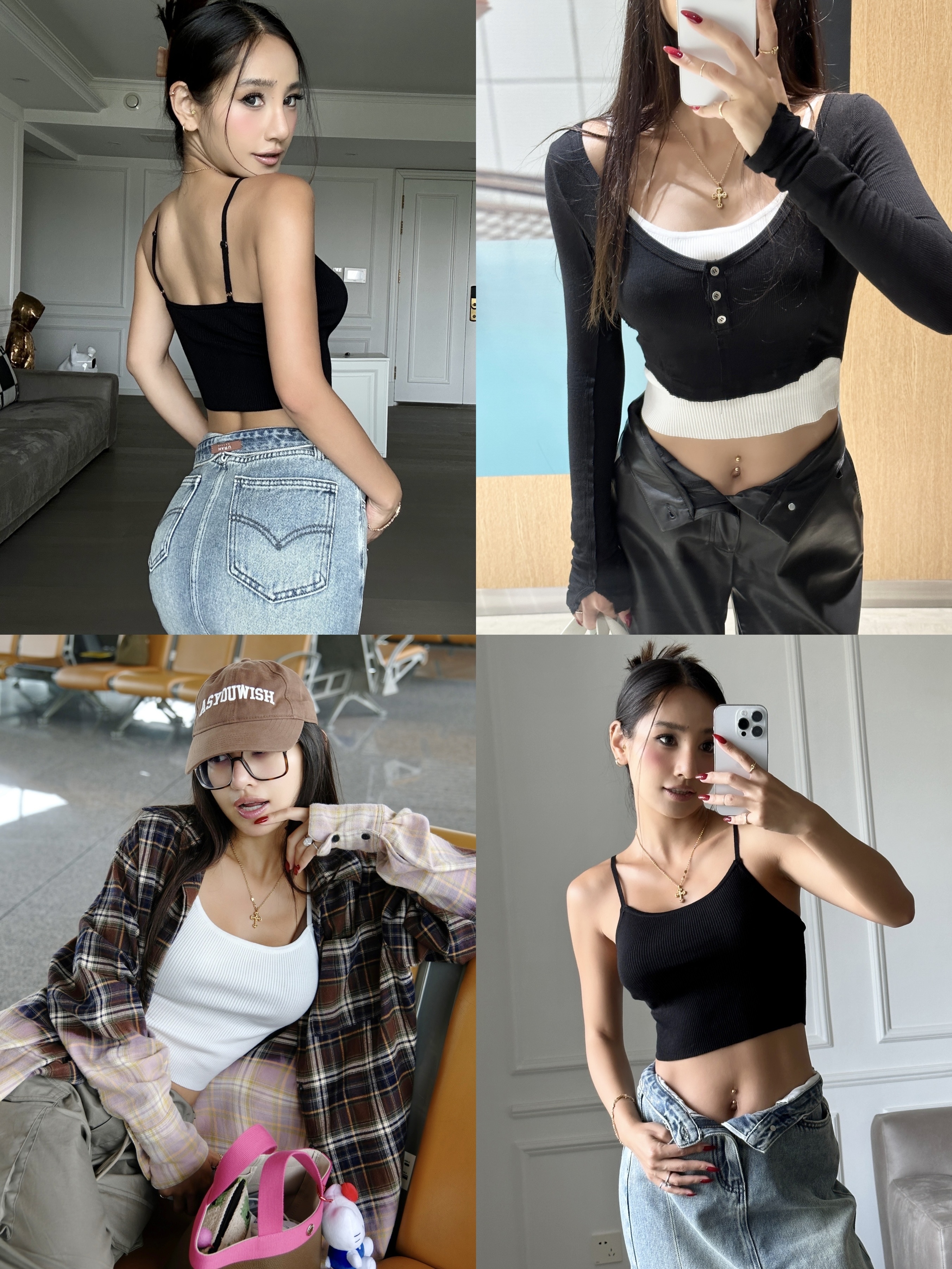 吊带背心针织可调节通勤打底