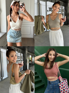 辣妹小心机短款 特价 Bi入款 丸丸maruc私服定制 绑带背心吊带女 啦