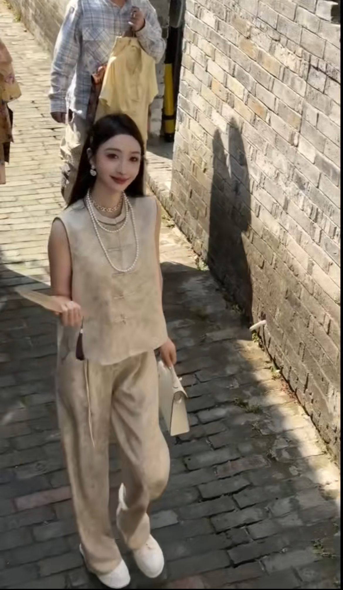 2025夏新款高级感新中式国风气质盘扣马甲+显瘦阔腿裤两件套装女