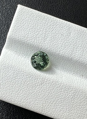 0.89ct绿色碧玺圆形精切设计晶体干净6mm小精品光泽度高