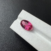 8.25ct桃红玫瑰色碧玺椭圆形全净体精切工艺10.8 16.4mm