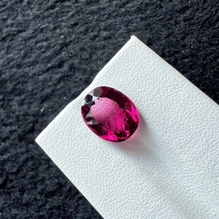 4.71ct红碧玺卢比桃红色戒面精切全净体颜色浓郁纯正9.8*11.9mm
