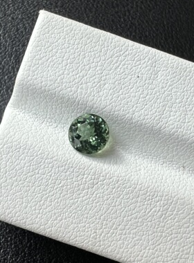 0.91ct绿色碧玺苹果绿色正圆形晶体干净6mm直径精切工艺小精品货