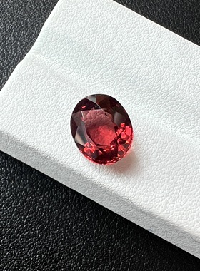 4.33ct石榴石橙色日落色新式切割火彩好椭圆形8.7*10.5mm