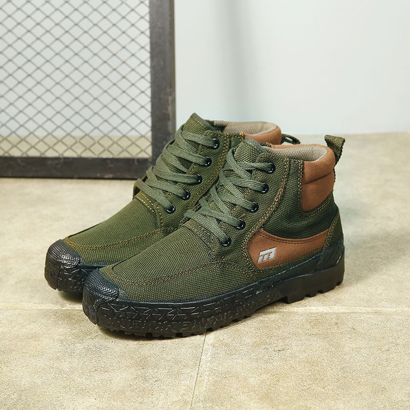 春秋强步1137纳米三防鞋男高防滑耐磨防臭单帆布防水休闲劳保户外