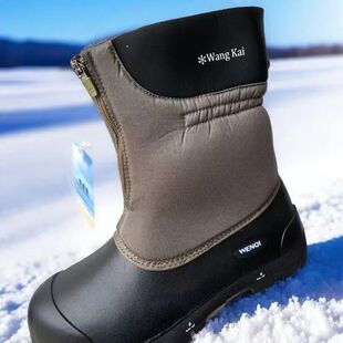冬季保暖防滑厚底防水雪地靴男加厚冰钓棉鞋户外工作防水洗车靴