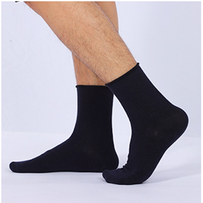 一哥优品悠购竹纤维银离子防臭老人松口袜孕妇糖尿病人卷边中筒袜