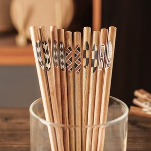 樱桃木筷子家用高档新款 一人一筷尖头筷子个人专用高级无漆无蜡