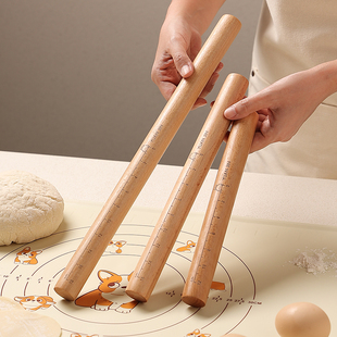 食品级擀面杖新款 厨房专用擀饺子皮面条压面棍擀面棒烘焙擀实木杆